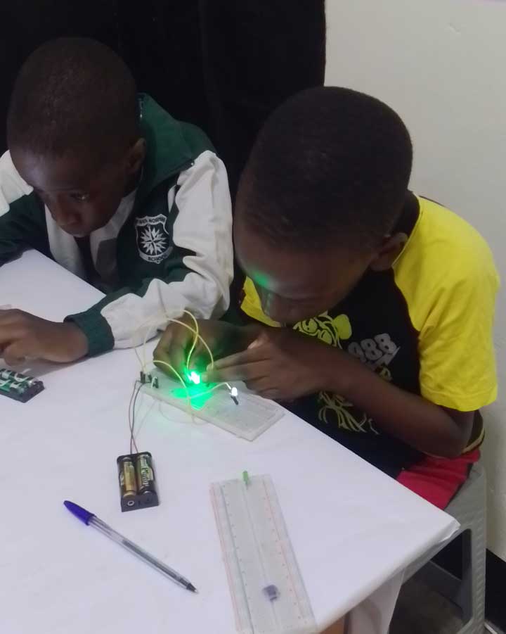 Young learners exploring a practical STEM project