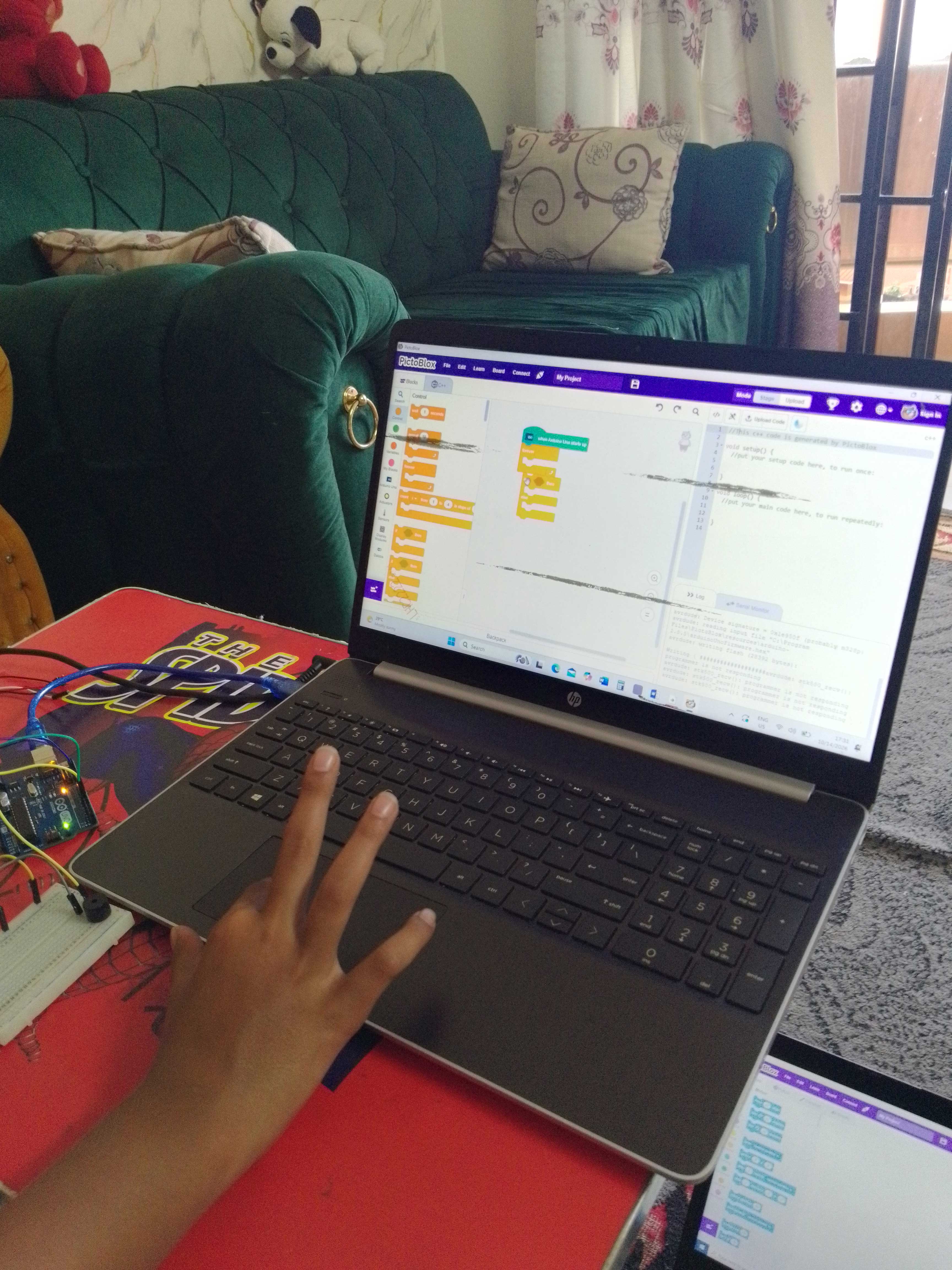 Young learner working on a hands-on STEM activity